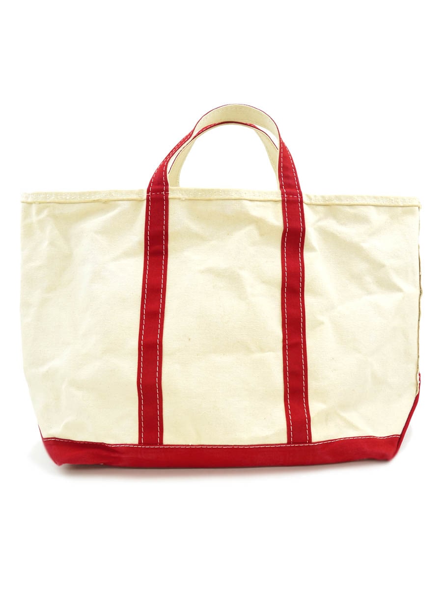 80'S L.L.BEAN BOAT AND TOTE ZIP-TOP NATURAL/RED