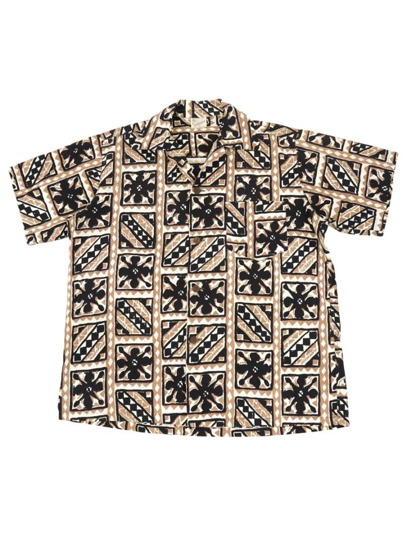 50'S SHAHEEN'S OF HONOLULU COTTON HAWAIIAN SHIRT (SIZE.MEDIUM)
