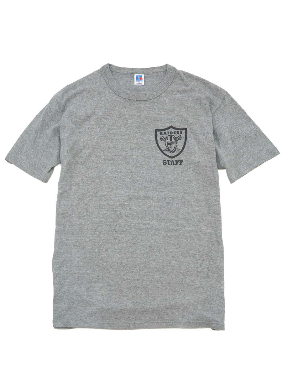 80'S RUSSELL ATHLETIC ''RAIDERS STAFF'' T SHIRT GREY (SIZE.X LARGE