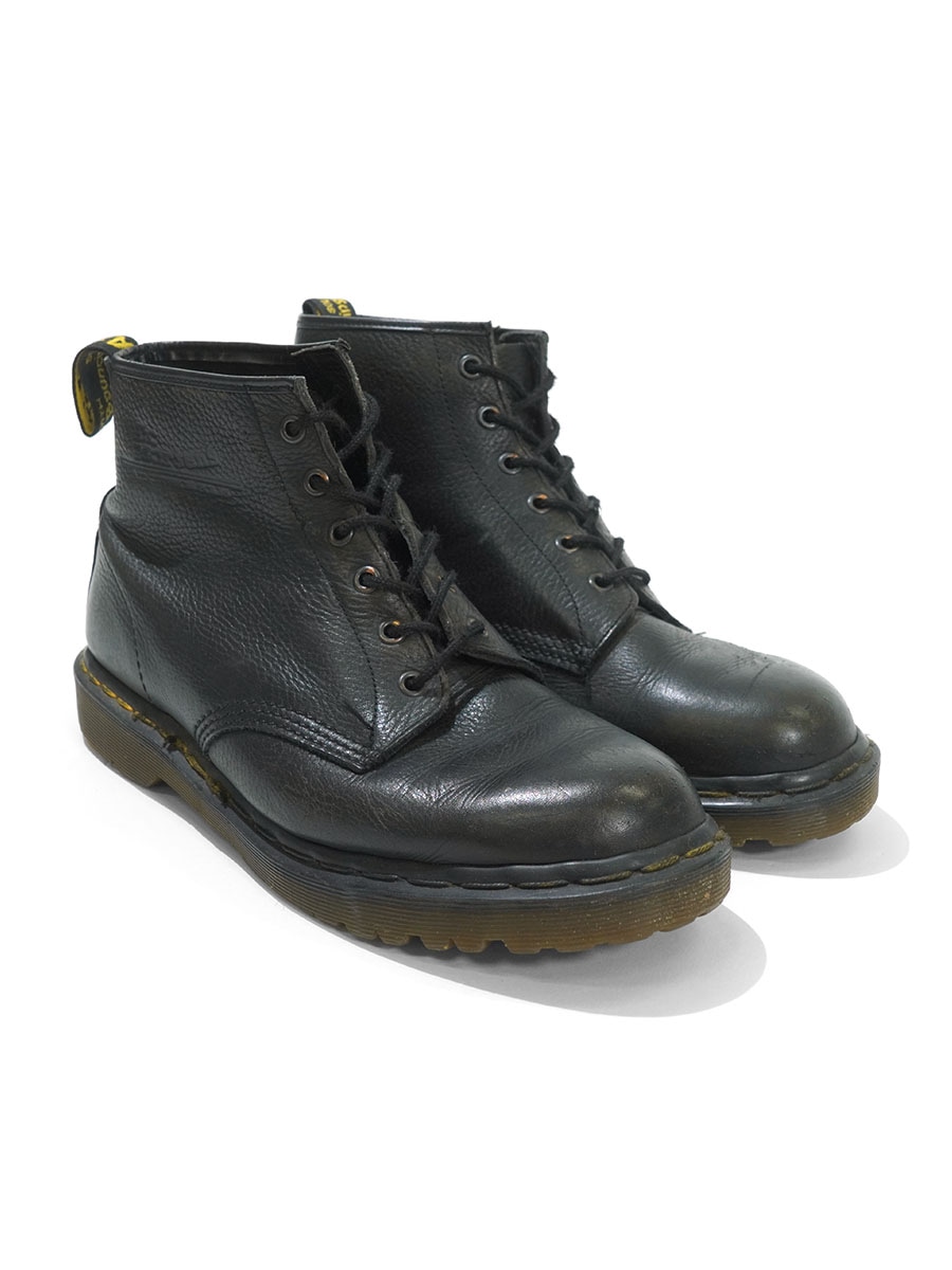 DR. MARTENS 6-EYELET LEATHER BOOTS (SIZE.UK 9) MADE IN ENGLAND