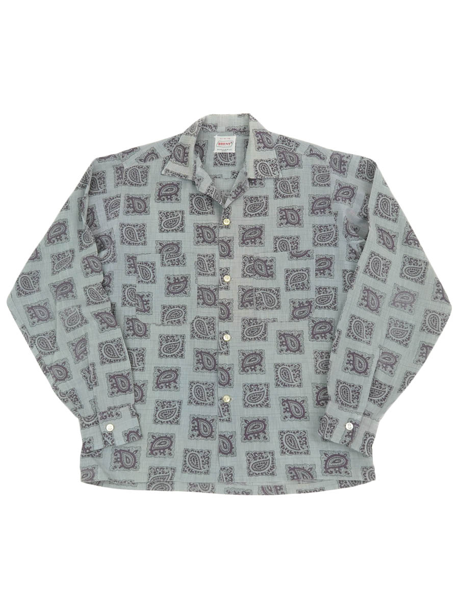 60'S BRENT PAISLEY PATTERN L/S SHIRT (SIZE.SMALL)