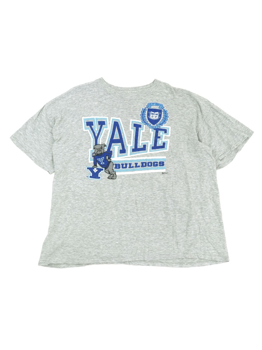 80'S～ ''YALE BULLDOGS'' T SHIRT GREY (APPROX.XX LARGE)