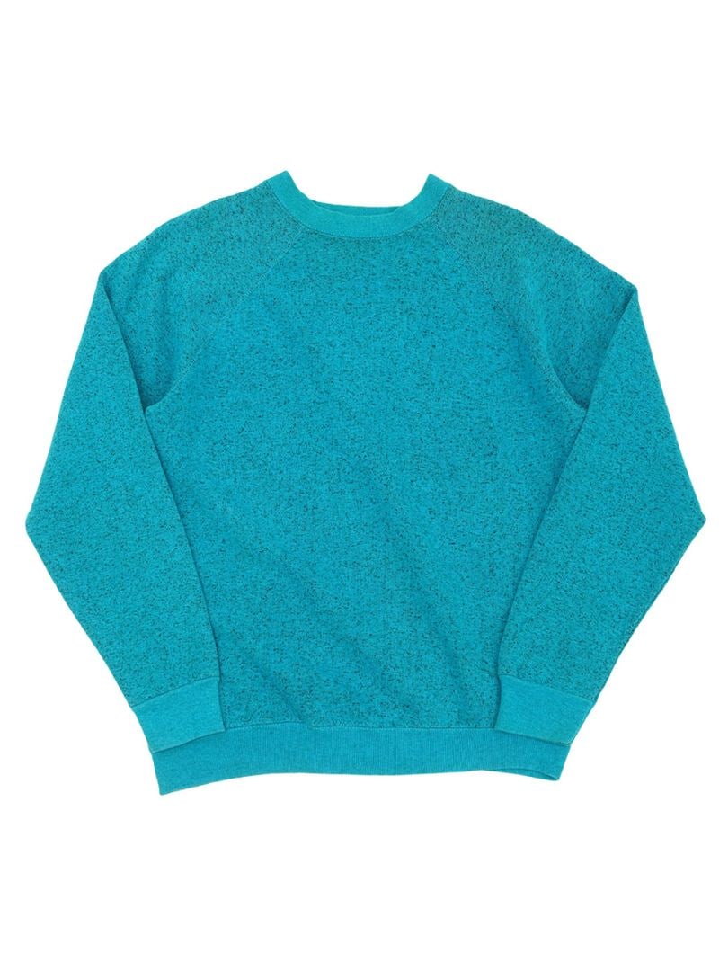 80'S SWEATS APPEAL BY TULTEX RUGLAN SLEEVE SWEAT SHIRT HEATHER TURQUOISE BLUE (SIZE.MEDIUM)