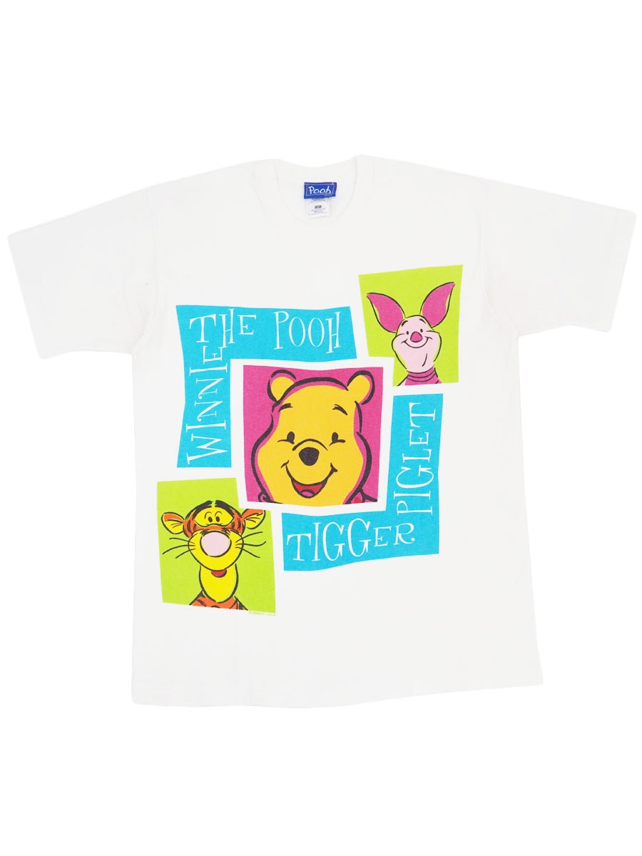90'S POOH ''WINNIE THE POOH TIGGER PIGLET'' T SHIRT WHITE (SIZE.LARGE) MADE IN USA