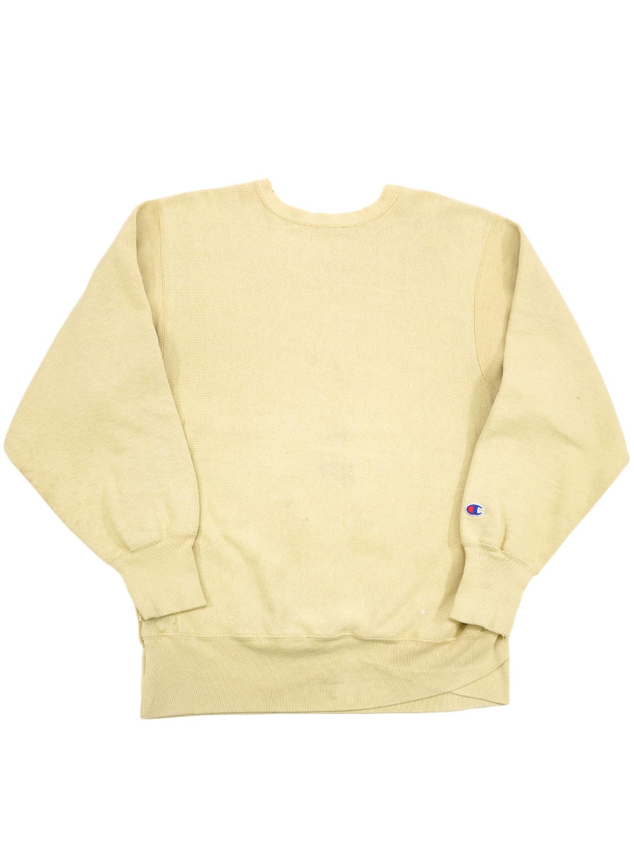90'S～ CHAMPION REVERSE WEAVE CREW NO EYE YELLOWBEIGE (APPROX. LARGE)