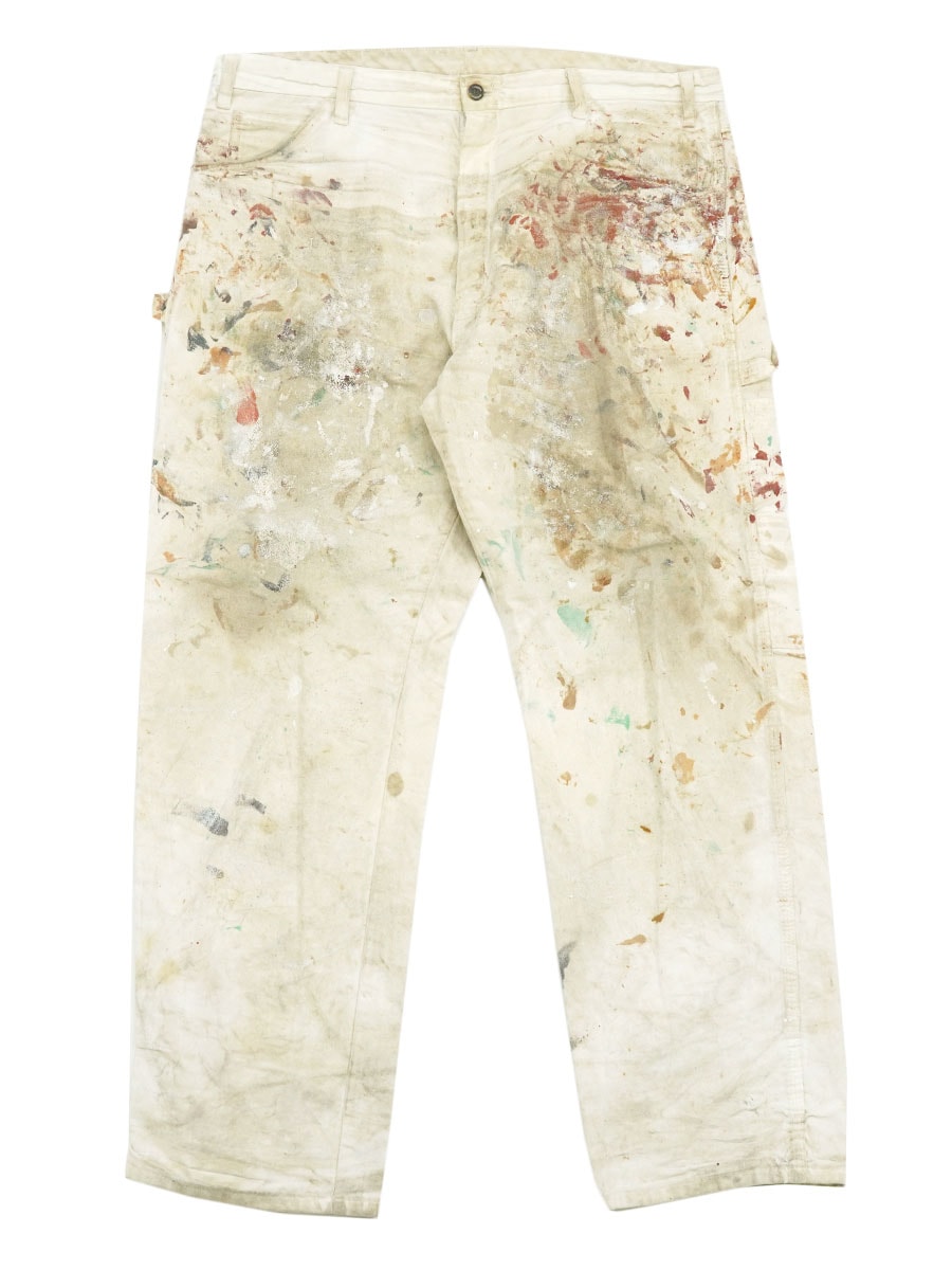 DICKIES WHITE COTTON PAINTER PANTS PAINT (APPROX.W41 L32)