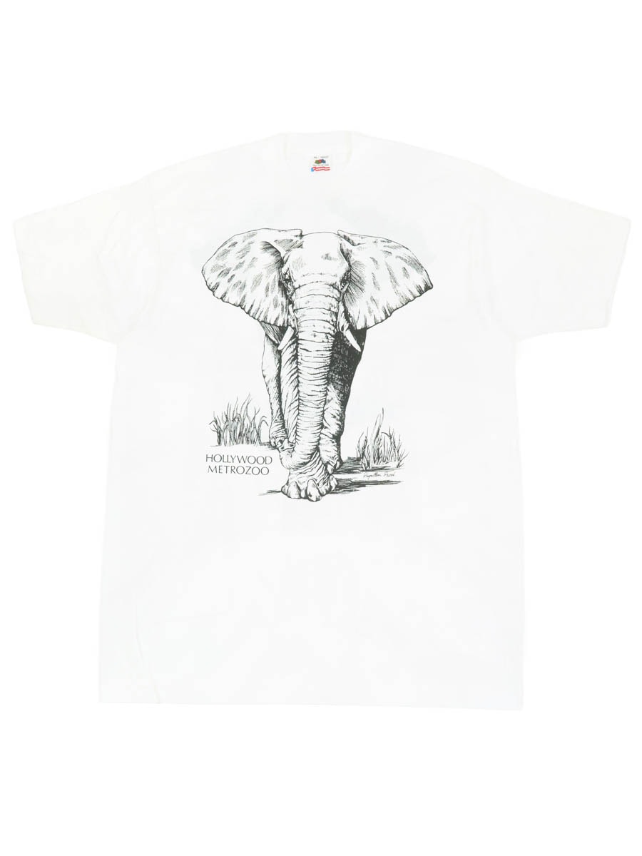 90'S FRUIT OF THE LOOM ''HOLLYWOOD METROZOO'' T SHIRT (SIZE.X LARGE) NOS