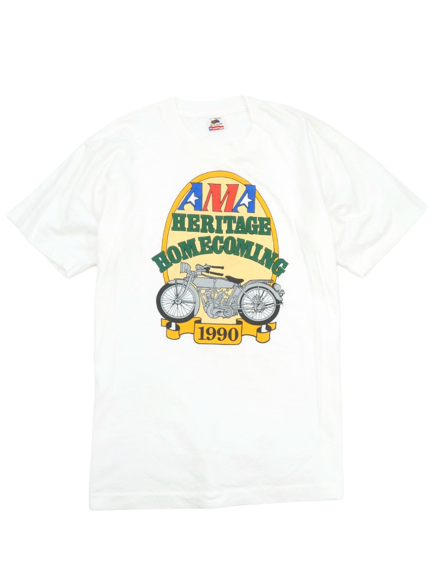 90'S FRUIT OF THE LOOM ''AMERICAN MOTORCYCLE ASSOCIATION'' T SHIRT WHITE (SIZE.LARGE) MADE IN USA