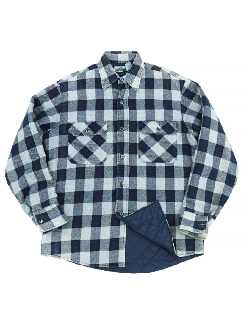 80'S FIELD MASTER QUILTED LINER FLANNEL SHIRT (SIZE. MEDIUM)