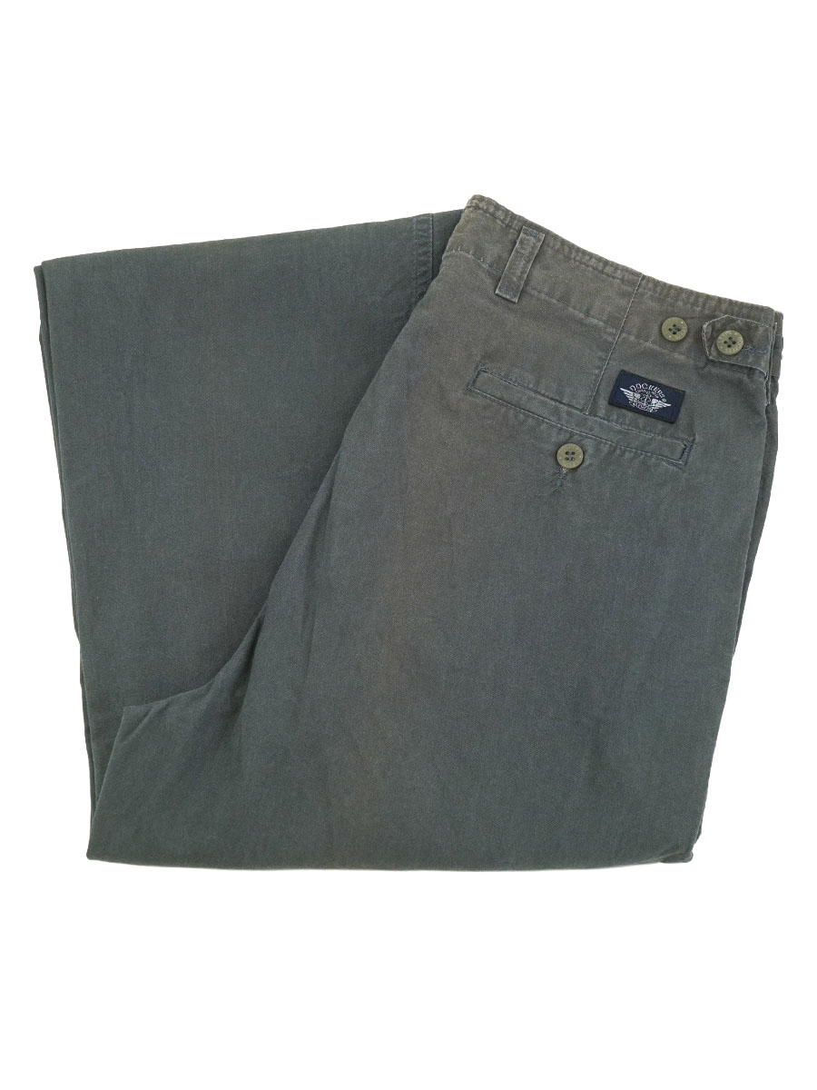 90'S DOCKERS 2-TUCK 100% COTTON PANTS GREY (SIZE.W32 L32) MADE IN USA