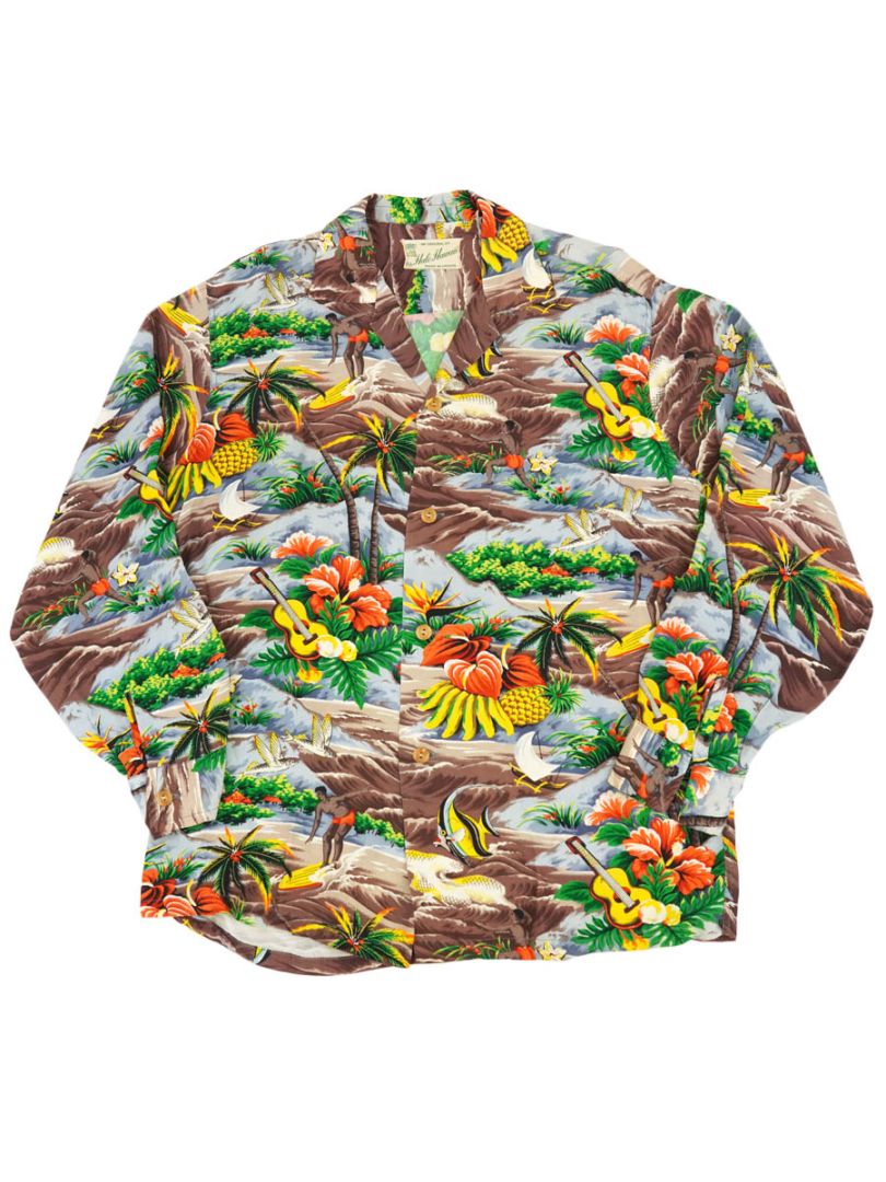 50'S HALE HAWAII L/S HAWAIIAN SHIRT (SIZE.MEDIUM)
