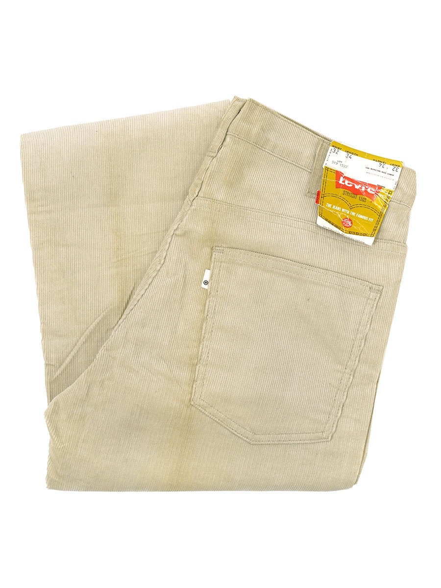 70'S LEVI'S 519 1522 CORDUROY PANTS BEIGE (SIZE.W32 L34) NOS