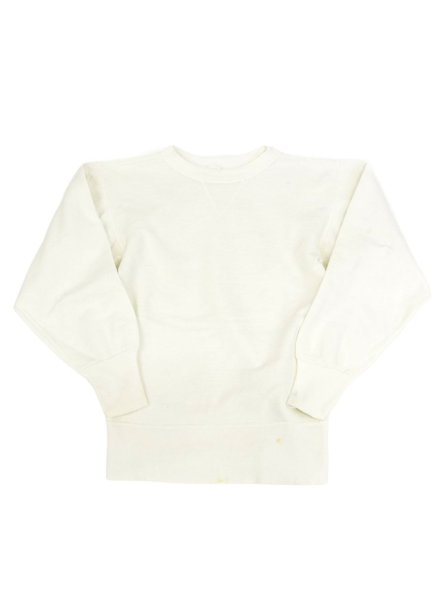 50'S FRONT V PLAIN SWEAT SHIRT WHITE (APPROX.SMALL)