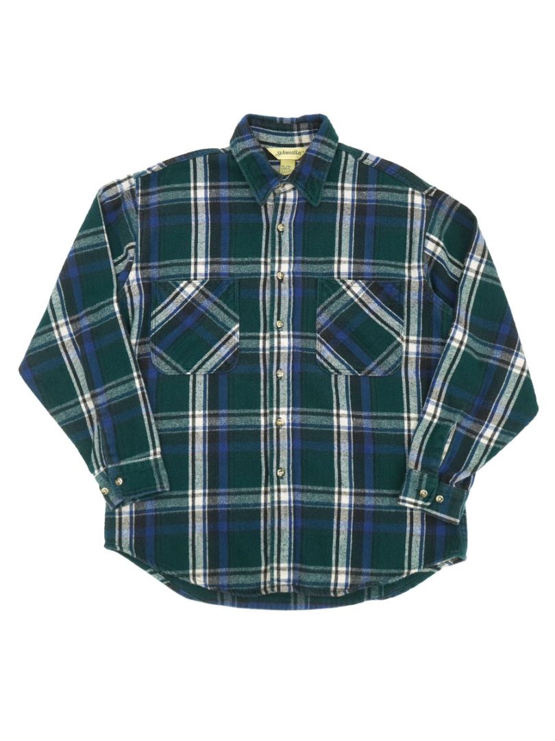 90'S ST.JOHN'S BAY PLAID FLANNEL SHIRT (SIZE.LARGE) MADE IN USA
