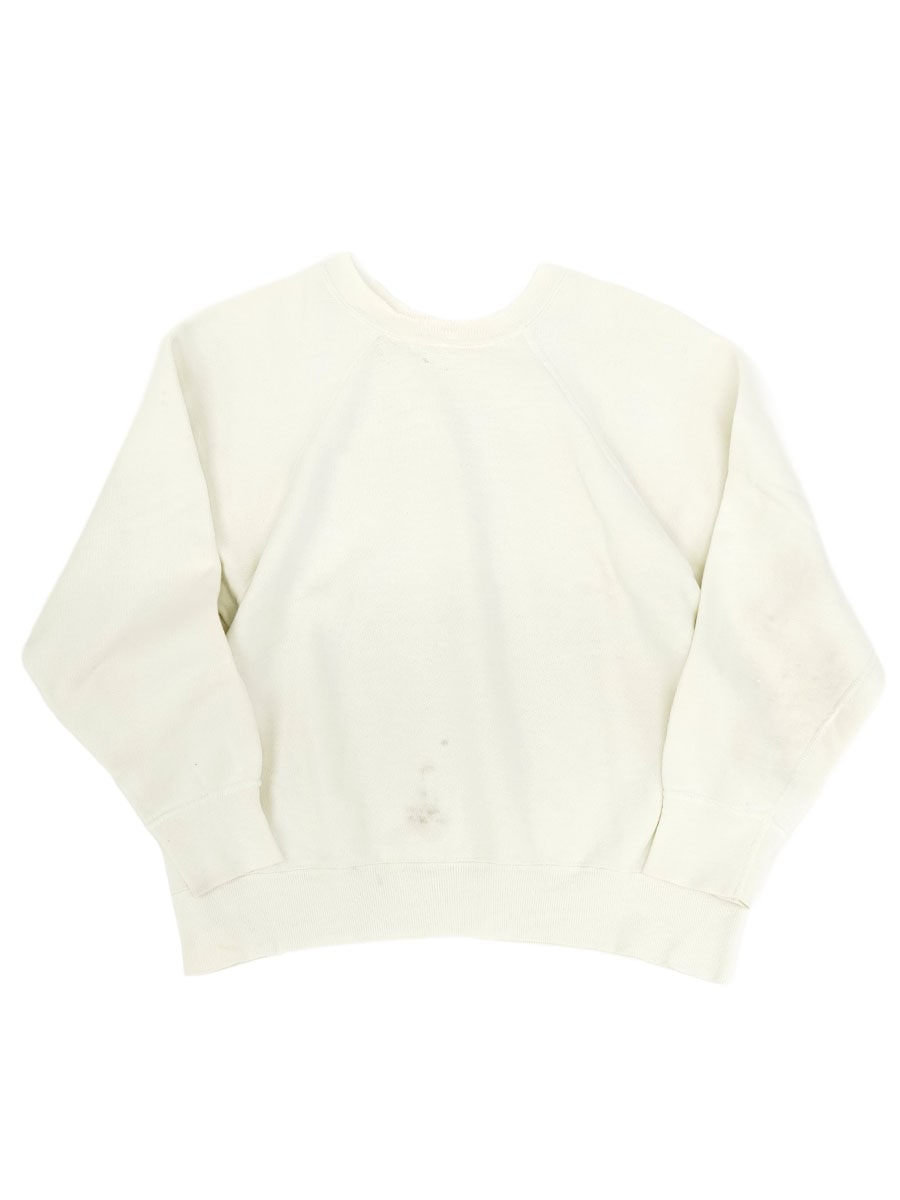 60'S PLAIN SWEAT SHIRT WHITE  (SIZE.MEDIUM)