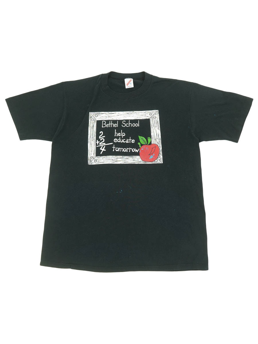 80'S JERZEES ''BETHEL SCHOOL HELP EDUCATE TOMORROW'' T SHIRT (SIZE.X LARGE) MADE IN USA
