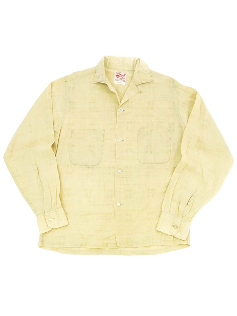 60'S TOPCRAFT PATTERNED LOOP COLLAR SHIRT (SIZE.SMALL)