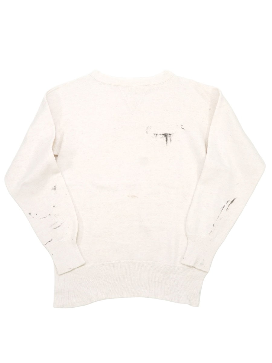 50'S FRONT V PLAIN SWEAT SHIRT WHITE (APPROX.SMALL)