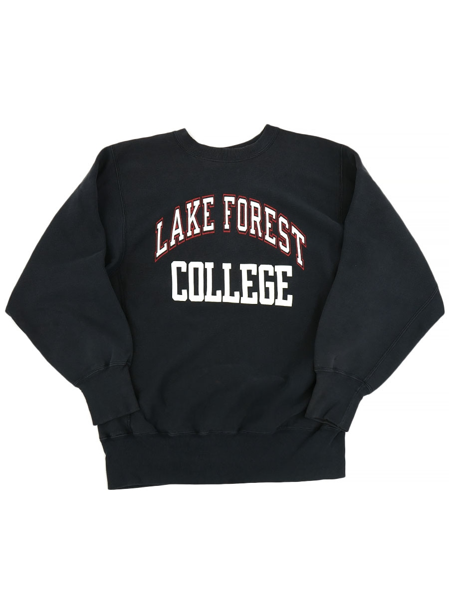 90'S CHAMPION REVERSE WEAVE ''LAKE FOREST COLLEGE'' BLACK (SIZE. X LAREG) MADE IN USA