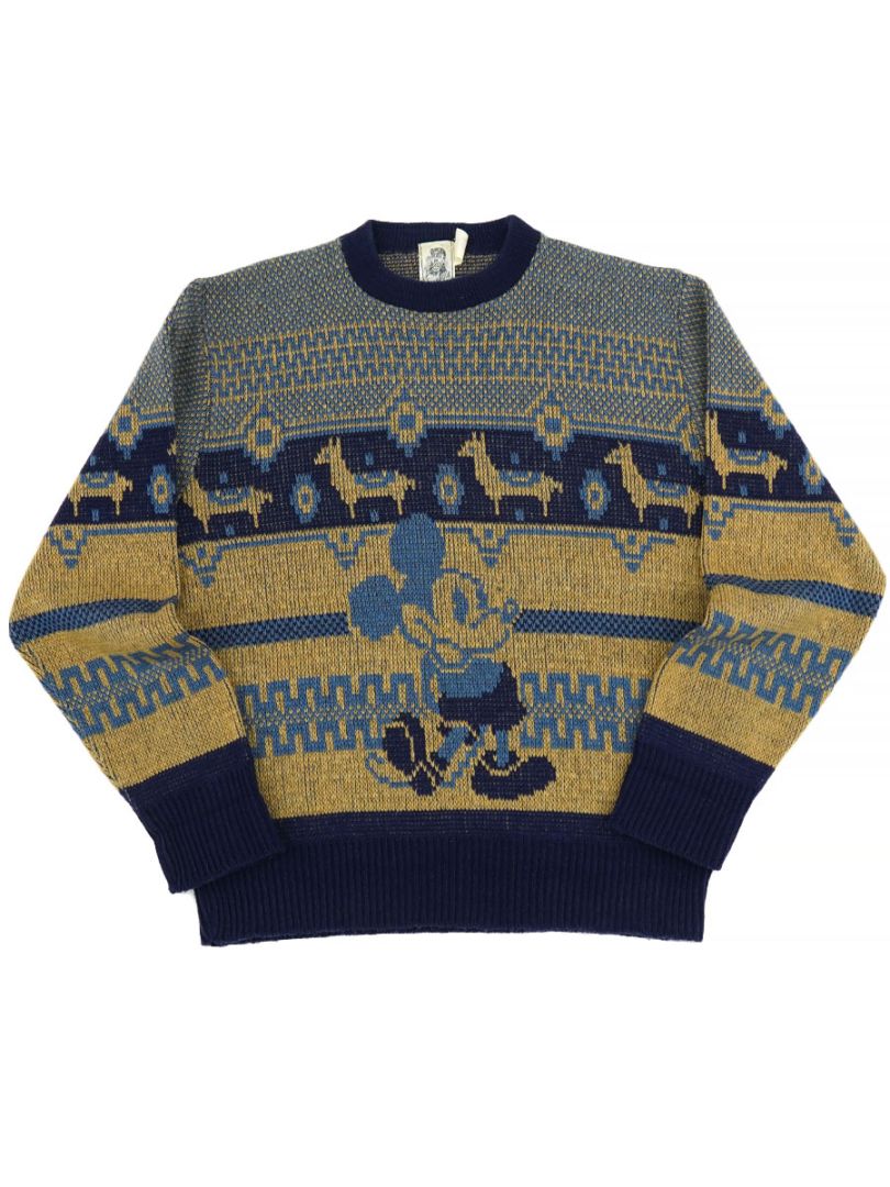 70'S KENNINGTON MICKEY ACRYLIC SWEATER (SIZE. MEDIUM)
