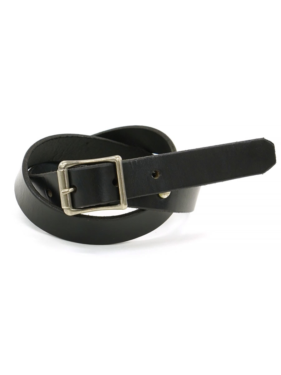 OLD NARROW LEATHER BELT BLK (SIZE. 30) 