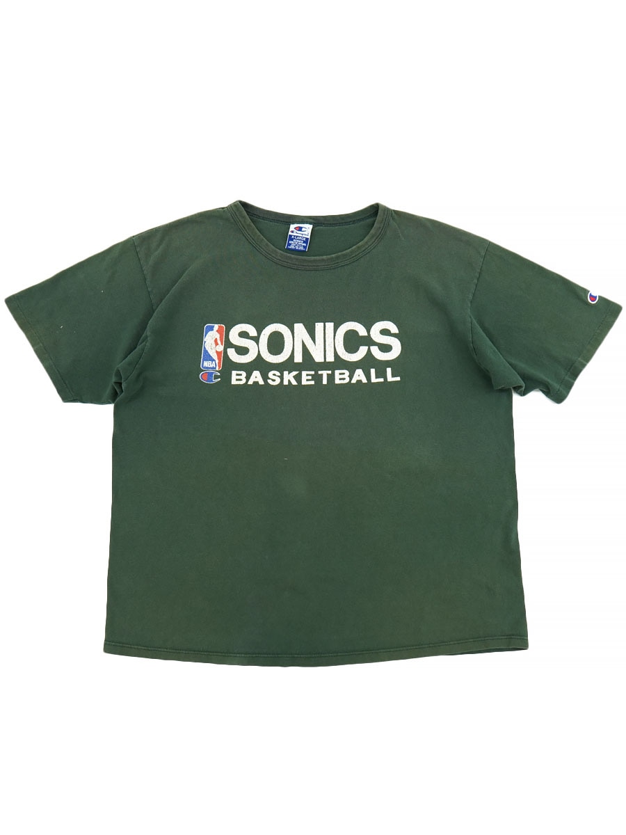 90'S CHAMPION ''SONICS'' NBA T SHIRT (SIZE. X LARGE) MADE IN USA