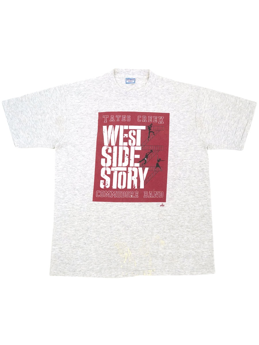 90'S ALL SPORT ''TATES CREEK COMMODORE BAND WEST SIDE STORY'' T SHIRT GREY (SIZE.X LARGE) MADE IN USA