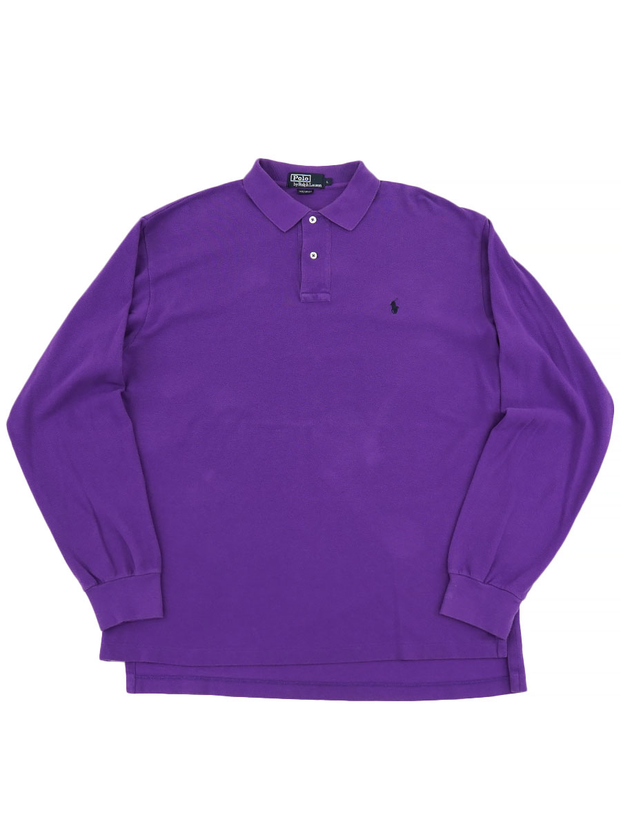 RALPH LAUREN L/S POLO SHIRT VIOLET (SIZE. LARGE) BLACK PONY 