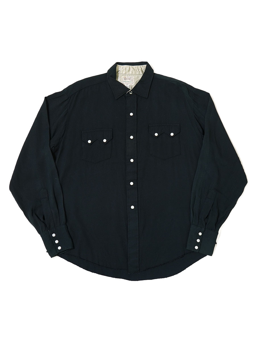 60'S H BAR C L/S LONG SLEEVE RAYON WESTERN SHIRT (SIZE.17) PLAIN