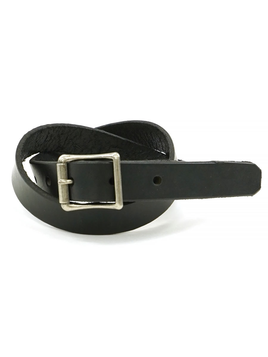 OLD NARROW LEATHER BELT BLK (SIZE. 30) 