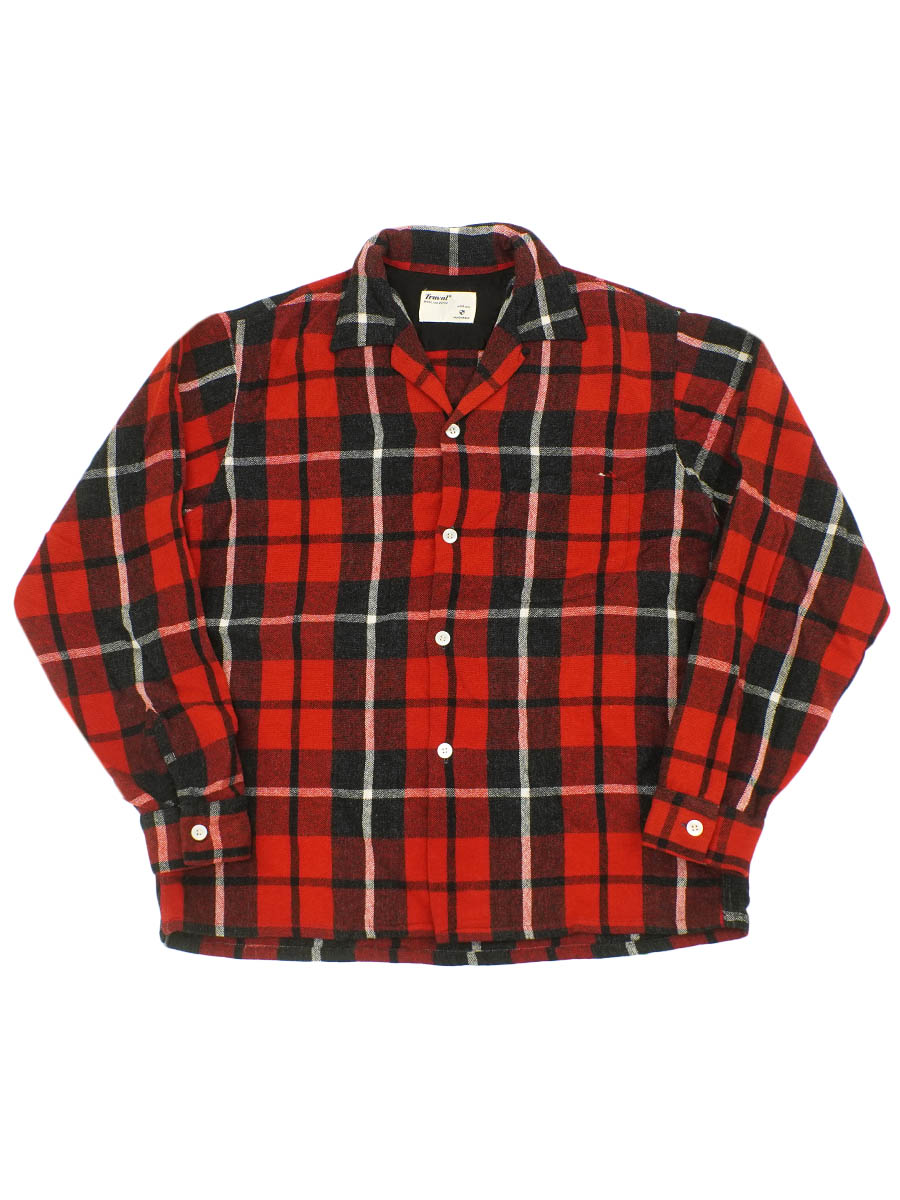 60'S TRUVAL PLAID WOOL SHIRT (SIZE.MEDIUM) 