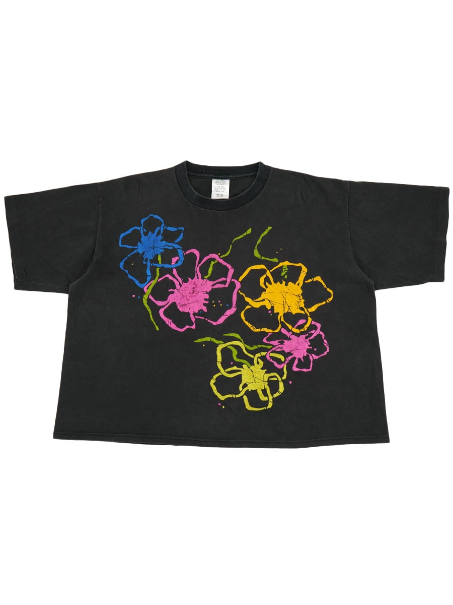 90'S FLOWER PATTERN T SHIRT (SIZE.ONE SIZE FITS ALL) MADE IN USA LADIES