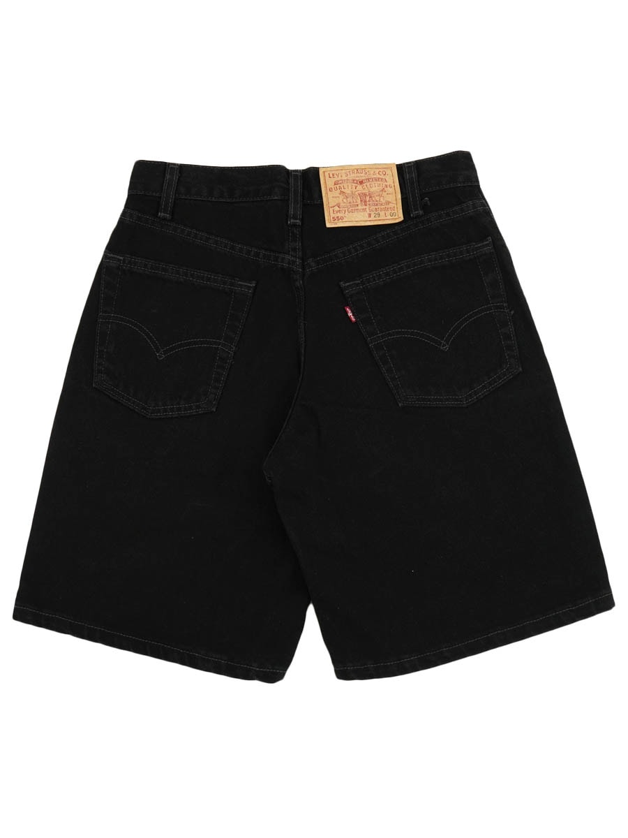 00'S LEVI'S 550 BLACK DENIM SHORTS (SIZE.W29 L00) MADE IN USA