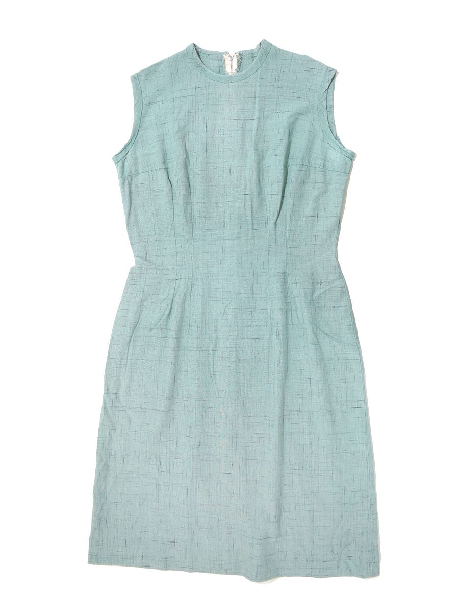 50'S KASURI PATTERN SLEEVELESS DRESS LIGHT BLUE (APPROX.13)