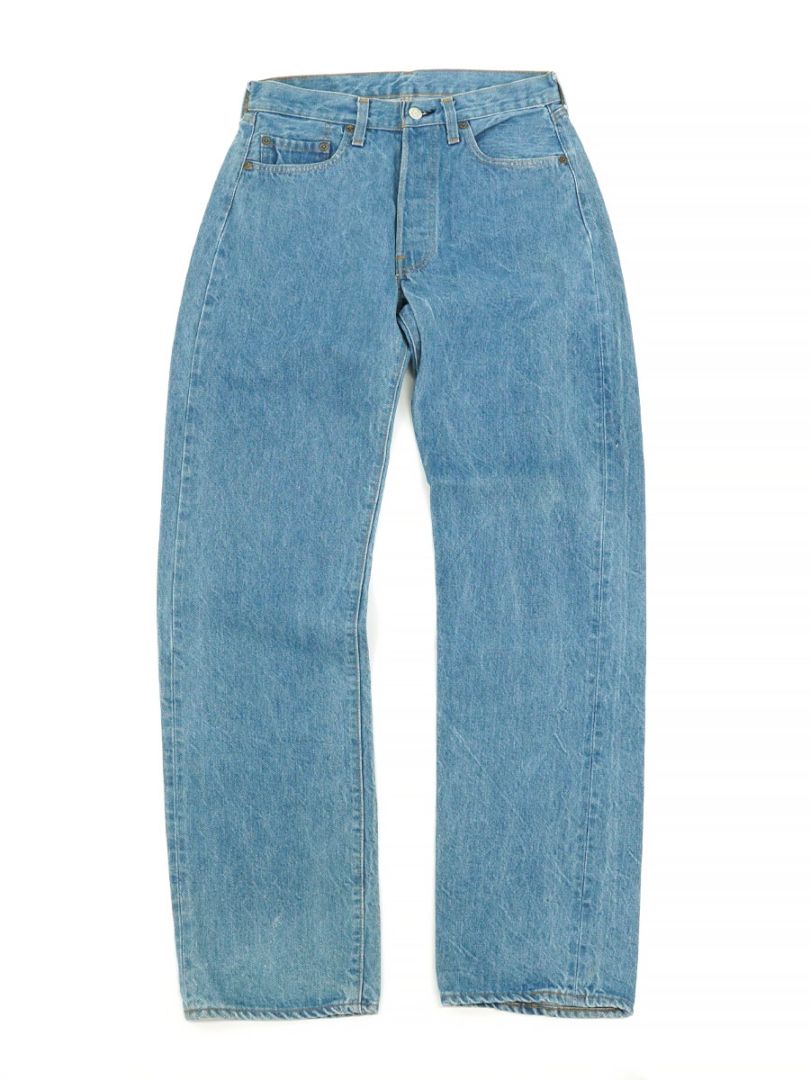 80's LEVI'S 501 REDLINE DENIM JEANS BLEACHED BLUE (SIZE. W31 L36)