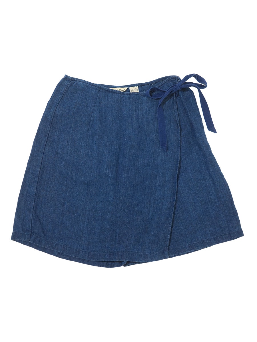 EDDIE BAUER INDIGO LINEN WRAP SHORTS (SIZE.8) LADIES