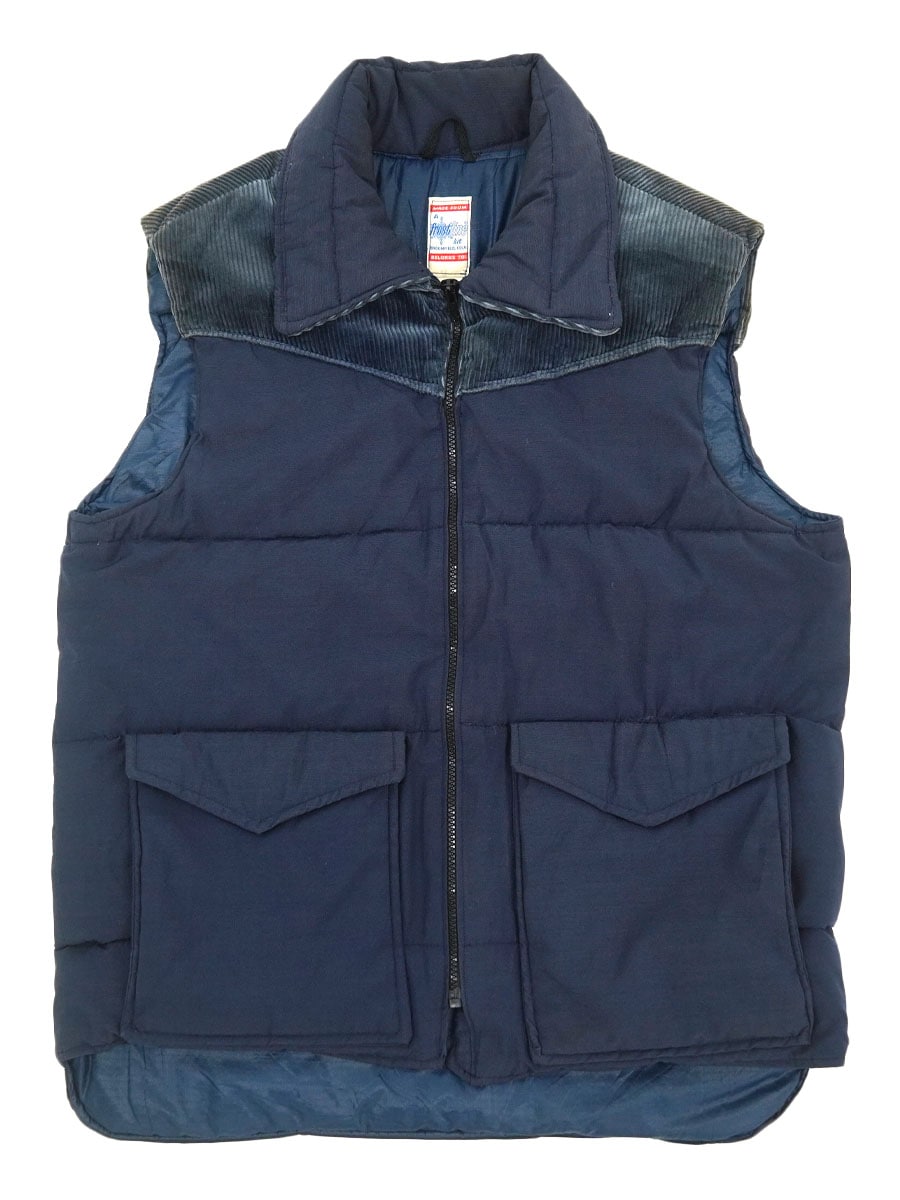 70'S FROSTLINE WESTERN PUFFER VEST NAVY (SIZE.LARGE)