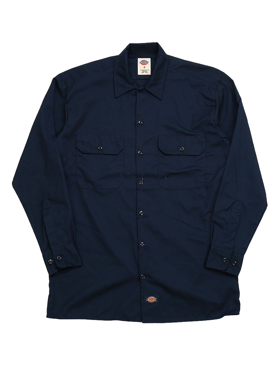 DICKIES LONG SLEEVE WORK SHIRT NAVY (SIZE.SMALL)