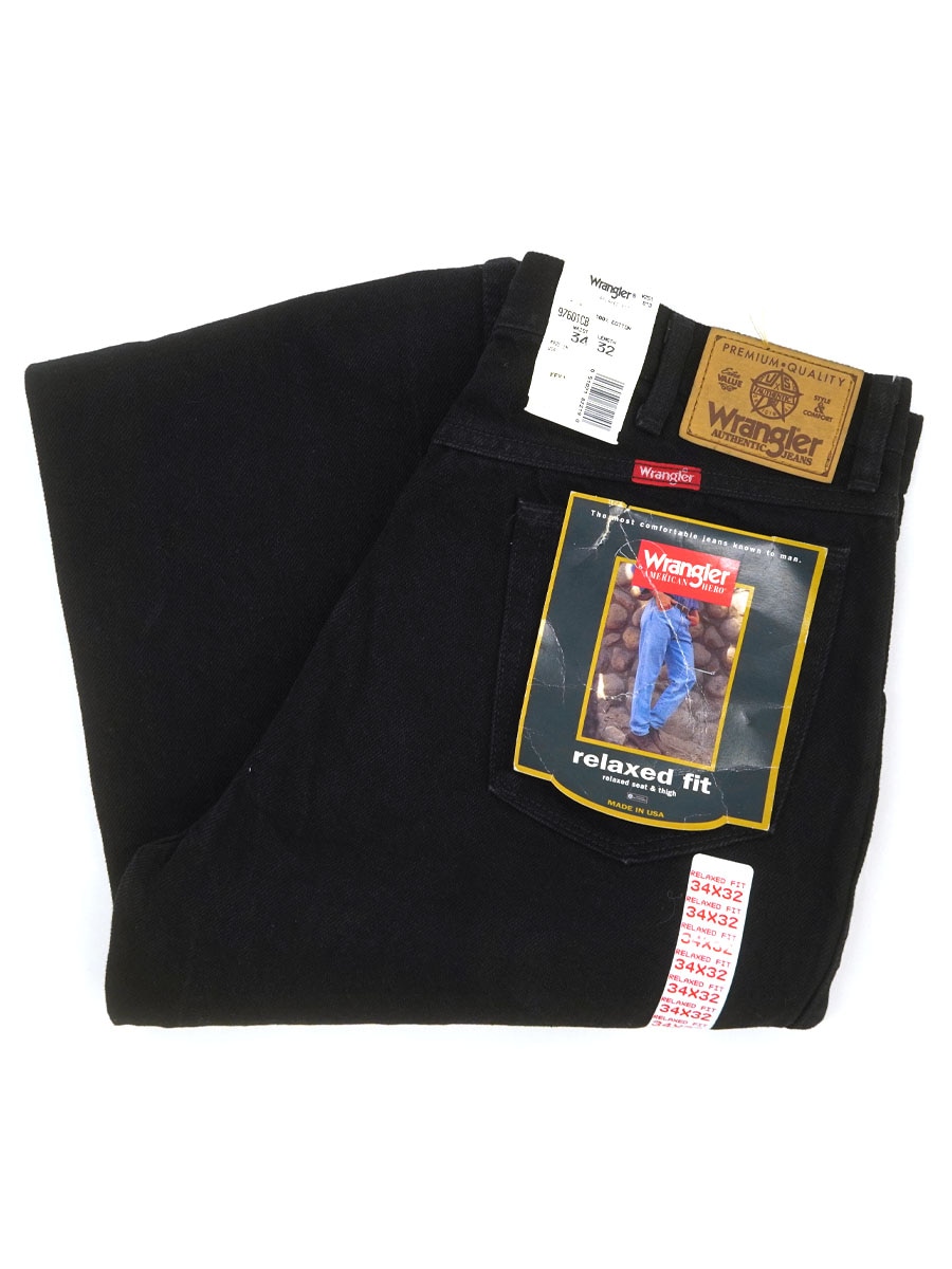 90'S WRANGLER 37601CB BLACK DENIM JEANS (SIZE.W34 L32) MADE IN USA NOS