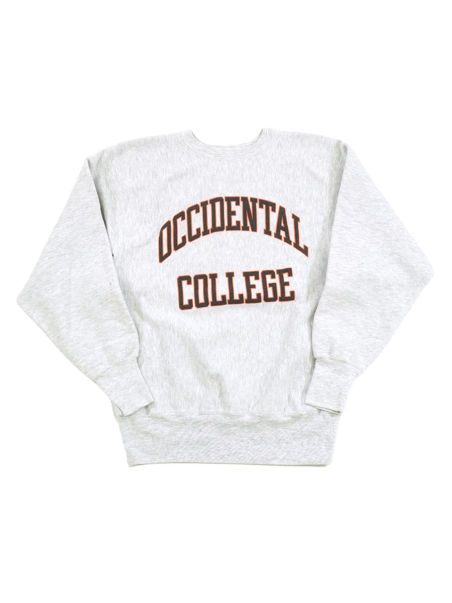 90'S CHAMPION REVERSE WEAVE CREW ''OCCIDENTAL COLLEGE'' GREY (SIZE.LARGE) MADE IN USA