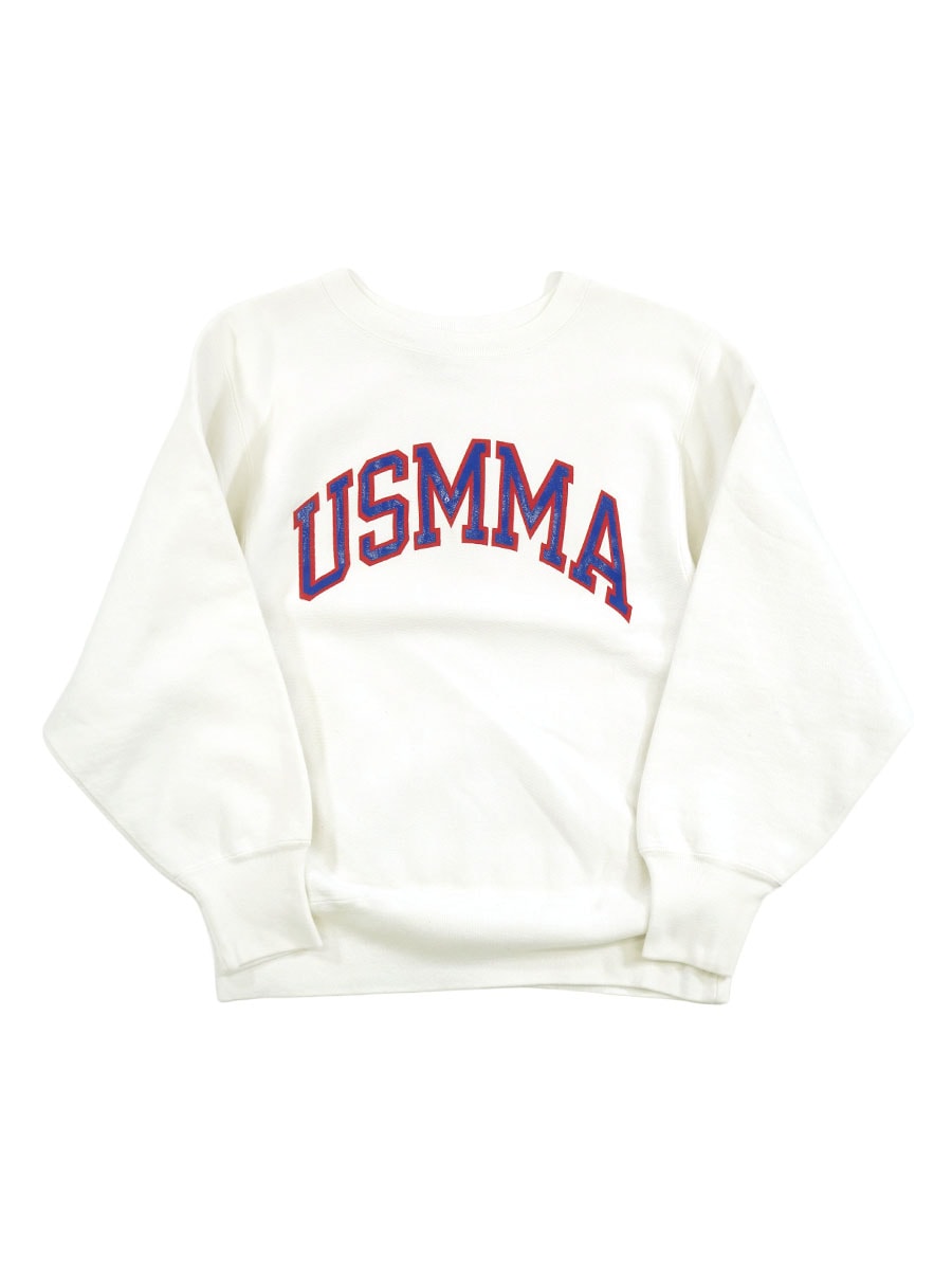 80'S CHAMPION REVERSE WEAVE CREW ''USMMA'' WHITE (SIZE.MEDIUM)