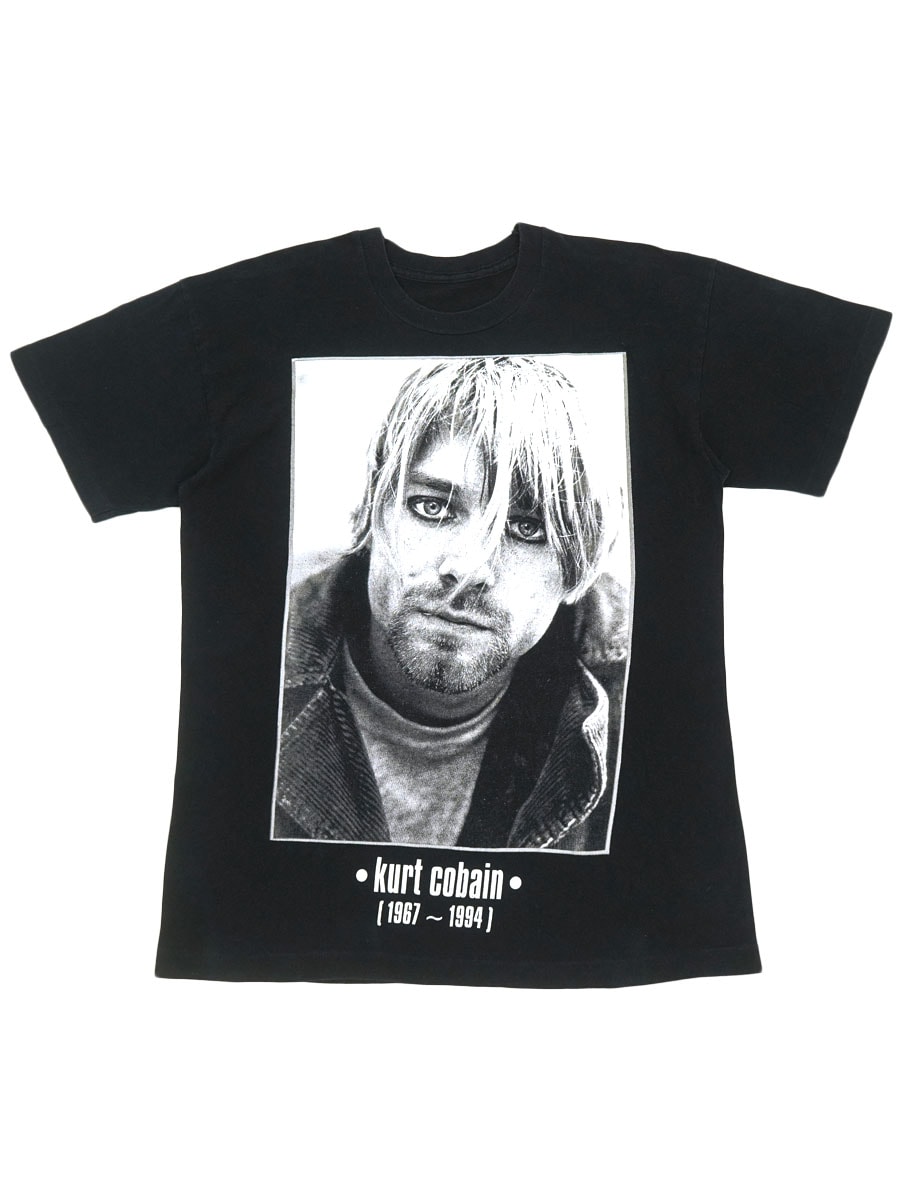 90'S ''KURT COBAIN [1967-1994]'' T SHIRT BLACK (APPROX.LARGE