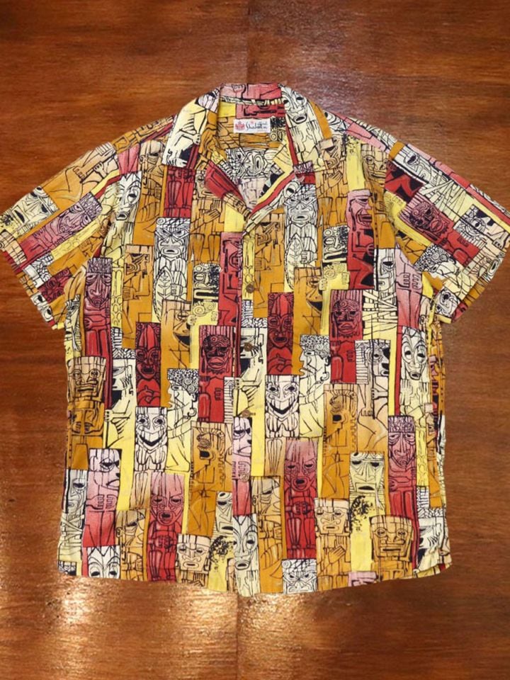 1950s COTTON HAWAIIAN SHIRT , Size M