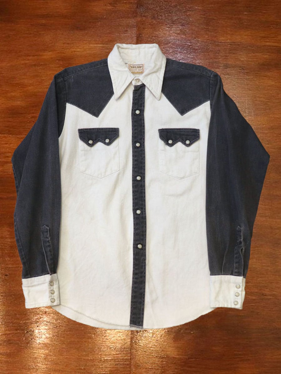 1960s DEE-CEE , 2TONE WESTERN SHIRT , Size M