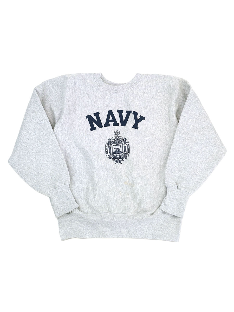90's NAVAL ACADEMY ''NAVY'' RWタイプ スウェット グレー 実寸(L位) USA製