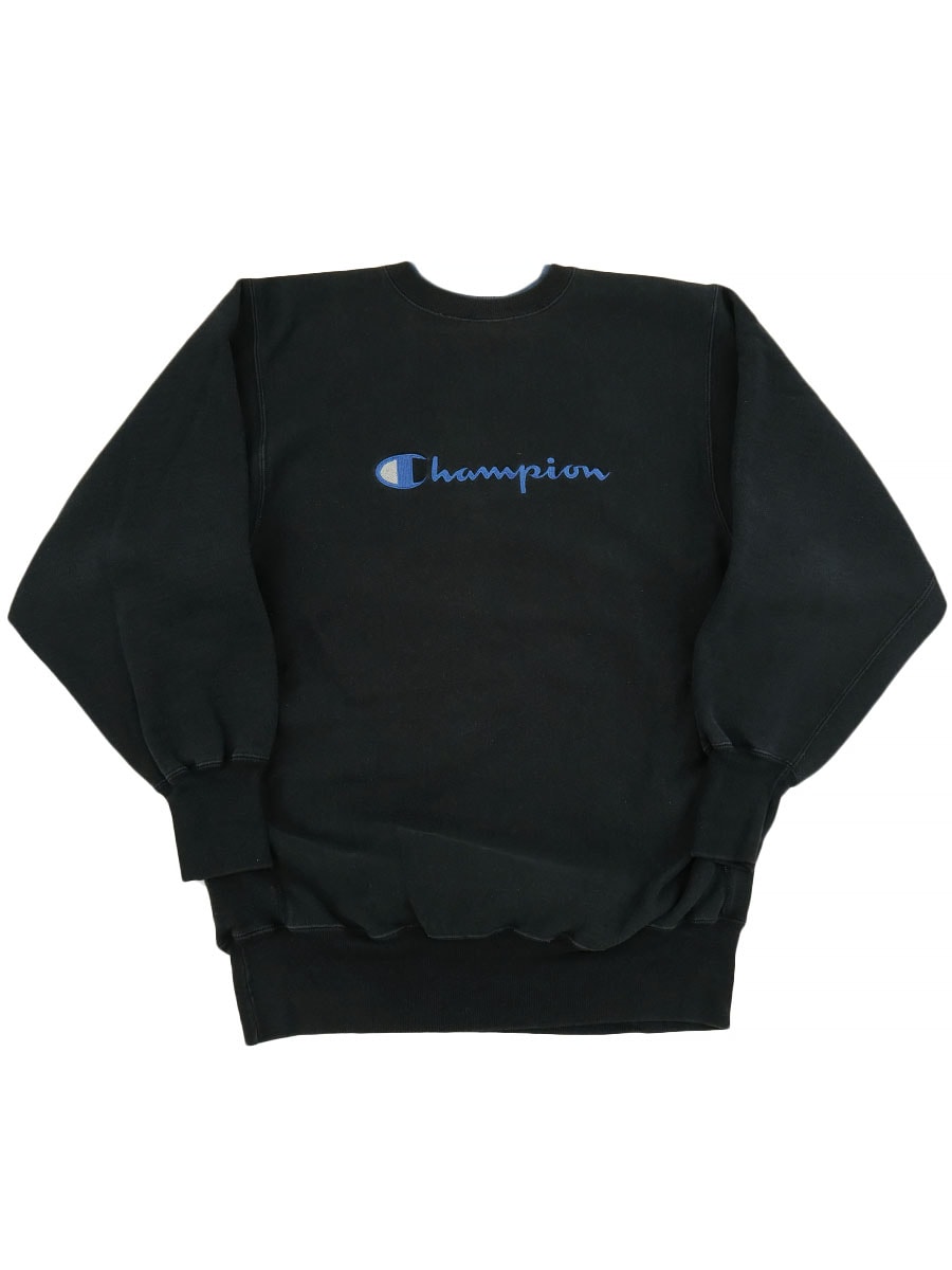 90'S CHAMPION REVERSE WEAVE DOUBLE RIB WITH SCRIPT LOGO BLK (SIZE