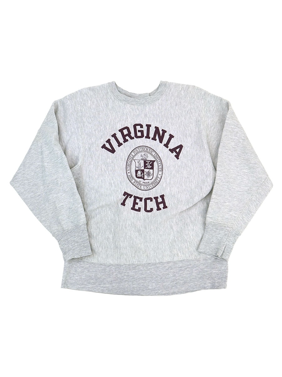 80'S CHAMPION REVERSE WEAVE CREW ''VIRGINIA TECH'' GREY (SIZE.LARGE)