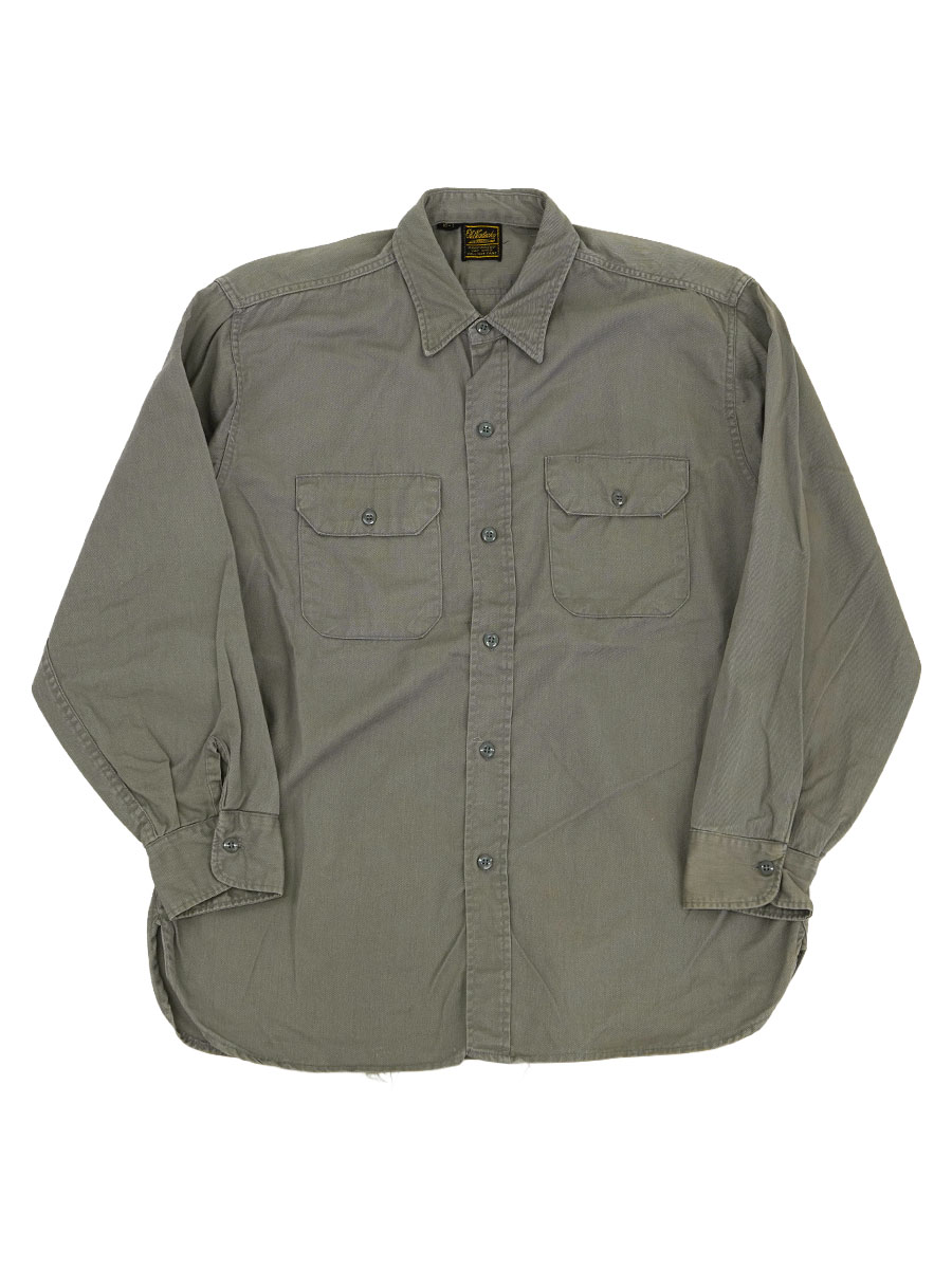 50'S～ OLD KENTUCKY WORK SHIRT WITH GUSSETT MOS GREY (SIZE.LARGE
