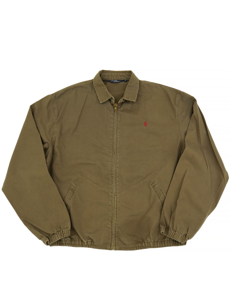 80'S RALPH LAUREN 100% COTTON DRIZZLER JACKET MOCA BROWN (SIZE