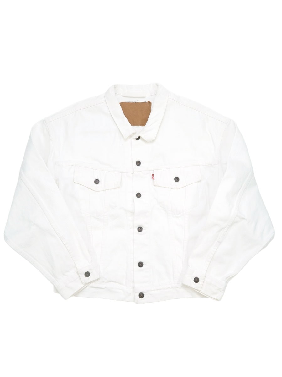 90'S LEVI'S 70598 WHITE DENIM JACKET BIG PATCH！ (SIZE.LARGE) MADE IN USA